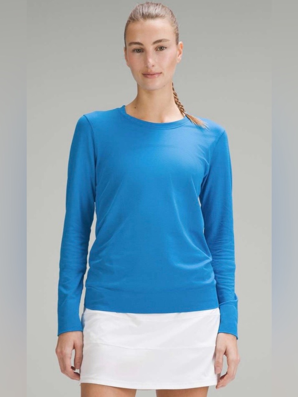 lululemon Long Sleeve Swiftly Poolside Blue Crew Top Size 4